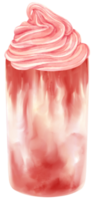 jordgubbe sommardrink akvarell png