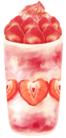 strawberry summer drink watercolor png
