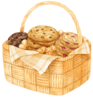 canasta de galletas de acuarela png