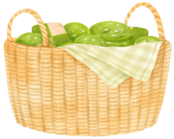 watercolor basket of cookies png