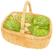 panier de biscuits aquarelle png