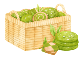 watercolor basket of cookies png