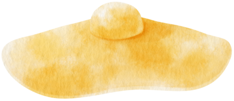 illustrazione dell'acquerello del cappello di paglia giallo carino per elemento decorativo estivo png