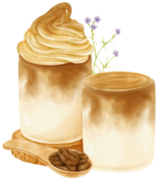 Coffee drink composition watercolor png