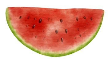 fatia de estilo aquarela de frutas maduras melancia para elemento decorativo de verão png