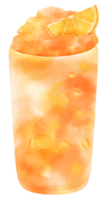 jugo de naranja bebida de verano acuarela png
