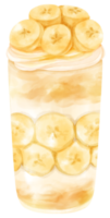 batido de plátano bebida de verano acuarela png