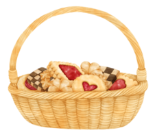 cesto di biscotti ad acquerello png