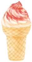 strawberry ice cream watercolor png