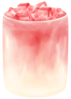 aquarelle de boisson d'été aux fraises png
