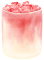 aardbei zomerdrankje aquarel png