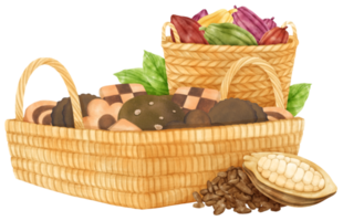 panier de biscuits aquarelle png