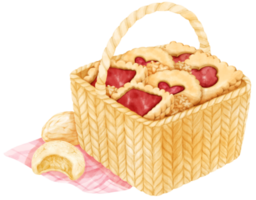 panier de biscuits aquarelle png