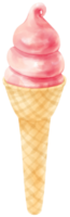 strawberry ice cream watercolor png