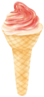 strawberry ice cream watercolor png