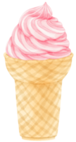 acuarela de helado de fresa png