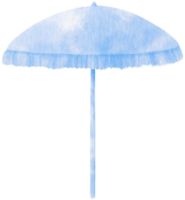 blått parasoll akvarell illustration png