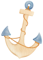 Sailing anchor watercolor illustration png