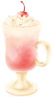 jordgubbe sommardrink akvarell png