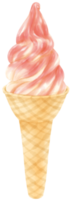 strawberry ice cream watercolor png