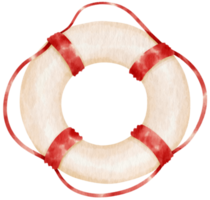 ilustração em aquarela de segurança de água de bóia salva-vidas png