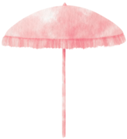 pink beach umbrella watercolor illustration png