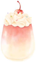 aquarelle de boisson d'été aux fraises
