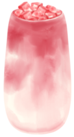 aquarelle de boisson d'été aux fraises png