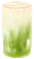 thé au lait matcha latte boisson aquarelle png