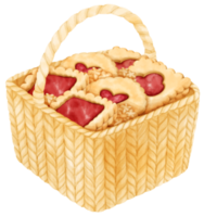 watercolor basket of cookies png