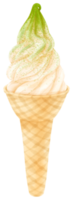 té verde matcha helado acuarela png