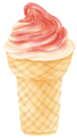 strawberry ice cream watercolor png