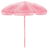 ilustración de acuarela de sombrilla de playa rosa png