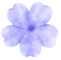 aquarelle fleur bleue peinte pour élément décoratif png