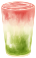 matcha latte leite chá bebida aquarela png