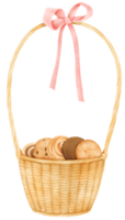 watercolor basket of cookies png