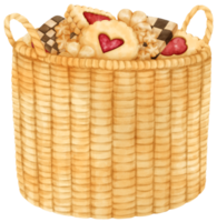 watercolor basket of cookies png