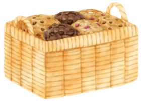 cesto di biscotti ad acquerello png
