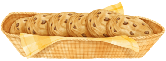 watercolor basket of cookies png