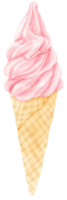 aquarela de sorvete de morango png