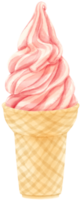 acuarela de helado de fresa png