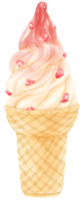 strawberry ice cream watercolor png