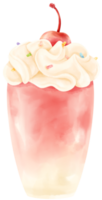 aquarelle de boisson d'été aux fraises