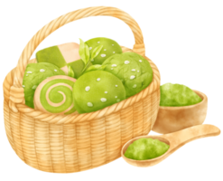 panier de biscuits aquarelle png