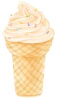 aquarela de sorvete de baunilha png