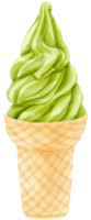 té verde matcha helado acuarela