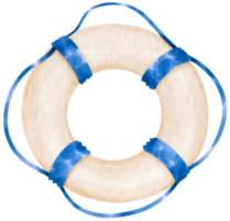lifebuoy water safety in watercolor for Summer Decorative Element png