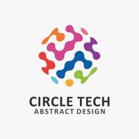 Circle tech logo design vector