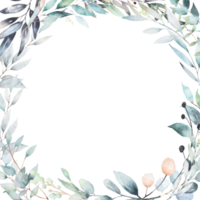 watercolor leaf frame png