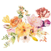 bouquet di fiori ad acquerello png